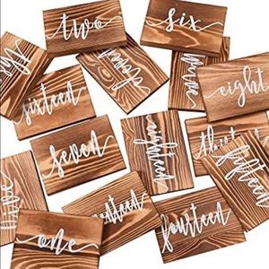 Wooden table numbers 1-10